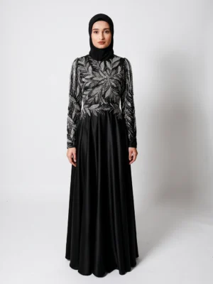 IRIS Embellished Black Maxi Dress